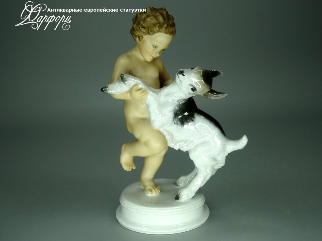 Купить фарфоровые статуэтки Rosenthal, Путти с козленком, Германия